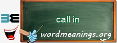 WordMeaning blackboard for call in